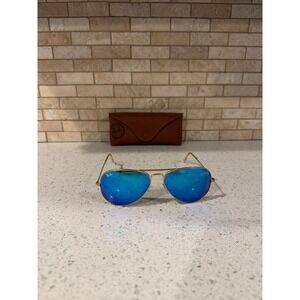 RAY BAN Sunglasses Aviator Gold Arista Mirrored Blue Lenses RB3025 112/17 58 mm